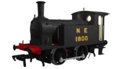 Rapido Trains OO Gauge NER Class Y7 0-4-0T - No 1800 NE Plain Black DCC Sound Model Steam Locomotive 932505