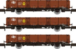 Rapido Trains N Gauge OAA Triple Pack - BR Bauxite W/Yellow Spot 956001