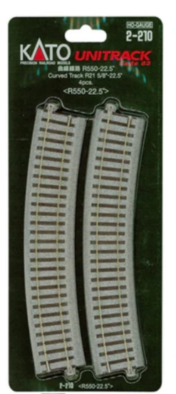 Kato HO Gauge Unitrack Curved Track R21 22.5 Degree 2-210