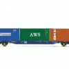 Hornby OO Gauge Touax, KFA Container Wagon With 3 X 20' Containers - R60131 -Best Model Shop R60131 1 80610.1641984615