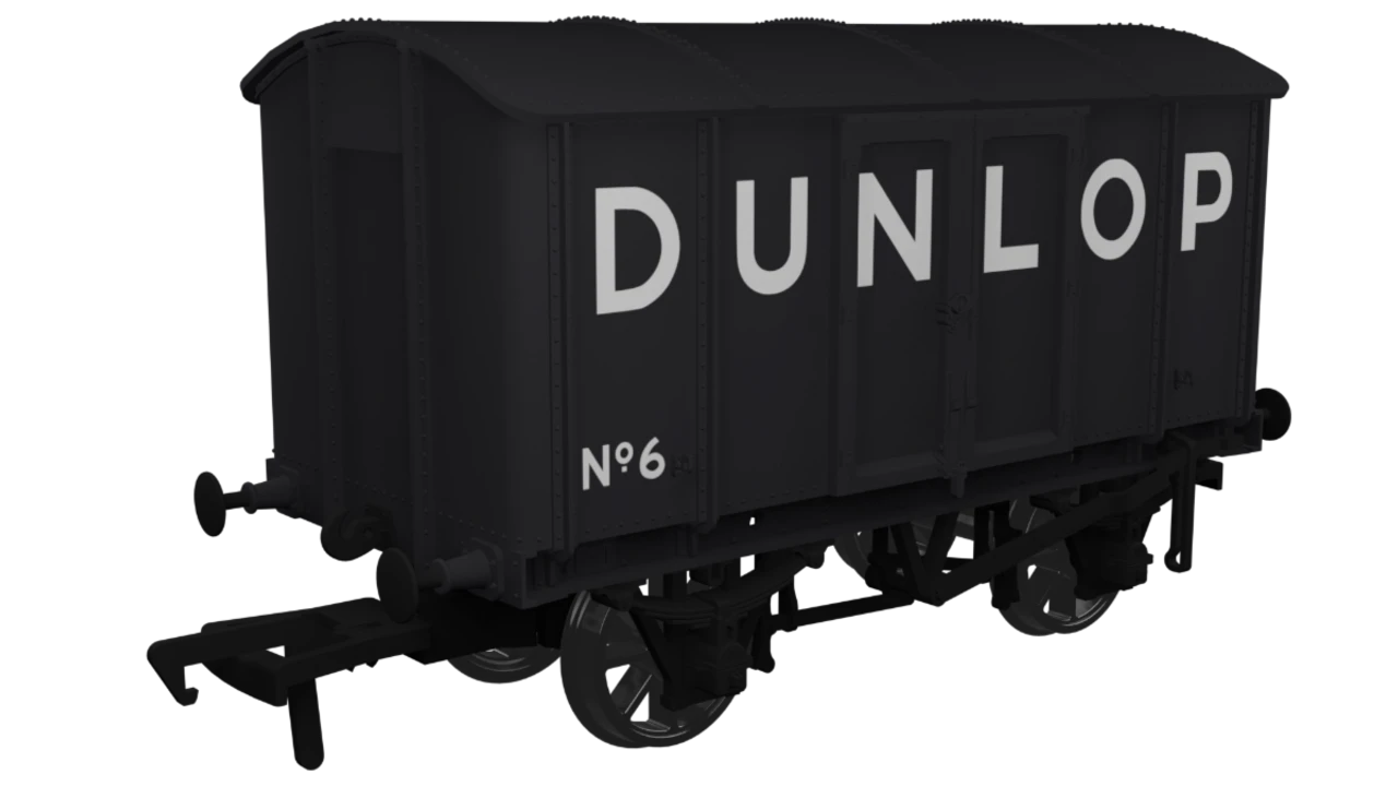 Rapido Trains OO Gauge V6 Metal Van - Dunlop Metal-bodied Van No. 6 908031